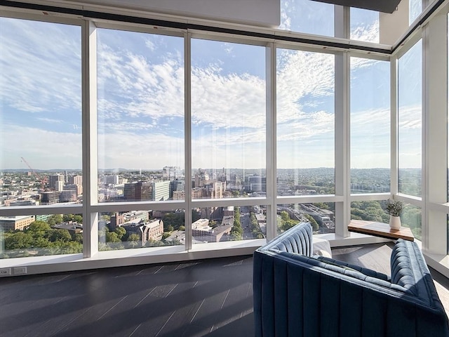 188 Brookline Ave Unit Ph29A, Boston, MA 02215 - sunroom / solarium with healthy amount of natural light, a view of city, and a wall of windows