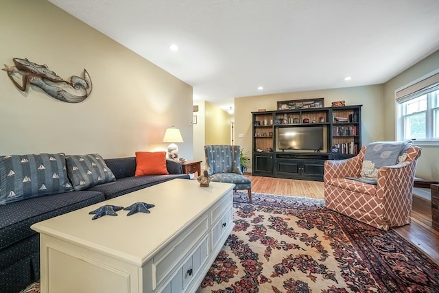 living room featuring light hardwood / wood-style floors