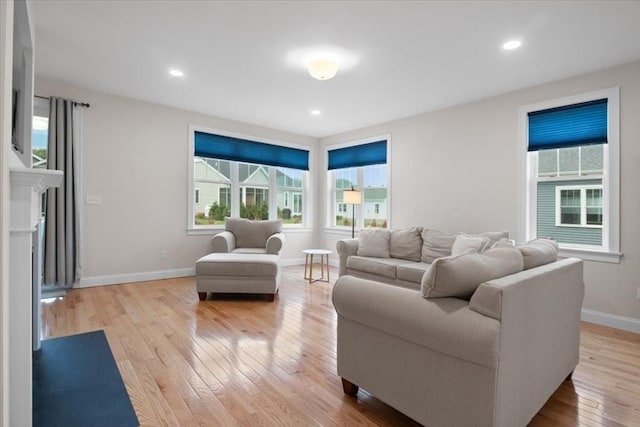 27 Sophia Dr, Rehoboth, MA 02769 - living room with baseboards, light wood-style flooring, and recessed lighting