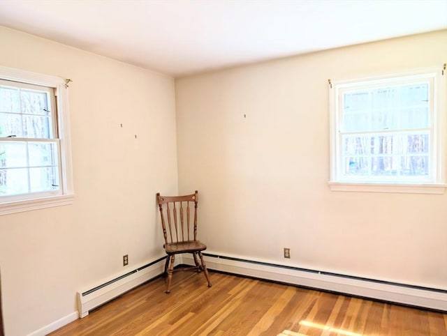 unfurnished room featuring light wood-type flooring