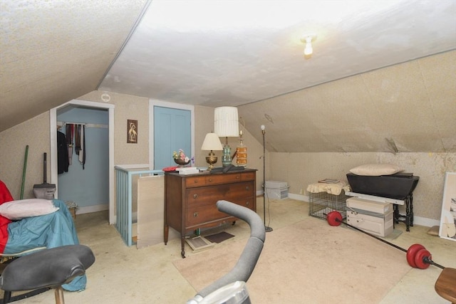 bonus room with vaulted ceiling