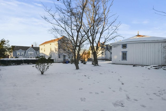 view of snowy yard