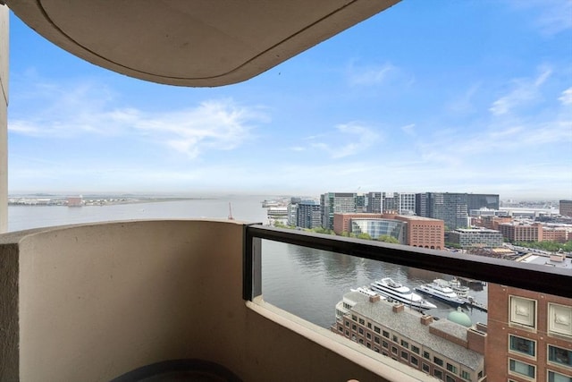 65 E India Unit 27F, Boston, MA 02110 - balcony with a water view and a view of city