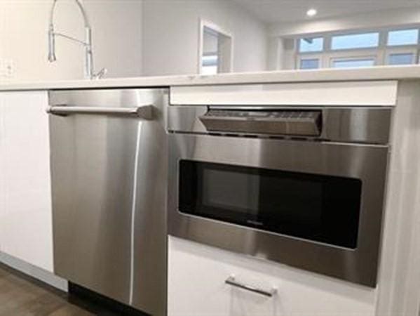 262 Monsignor Obrien Hwy Unit 503, Cambridge, MA 02141 - detailed view of stainless steel dishwasher, recessed lighting, and light countertops