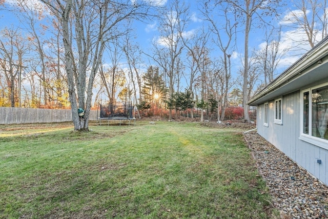 view of yard featuring a trampoline