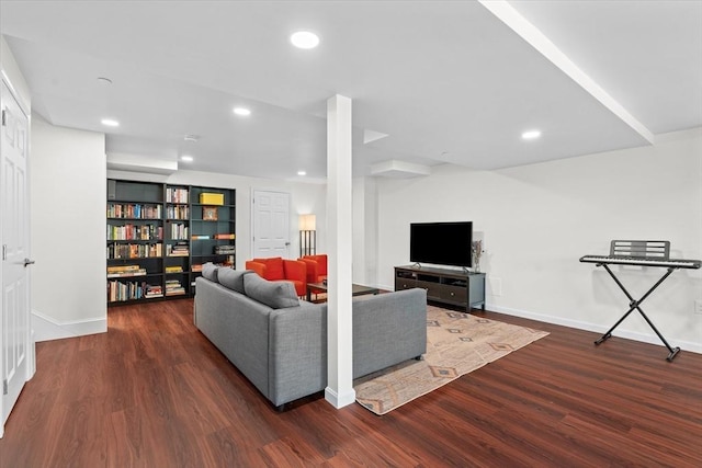 5 Redwood Path Unit 5, Hopkinton, MA 01748 - living area with wood finished floors, baseboards, and recessed lighting