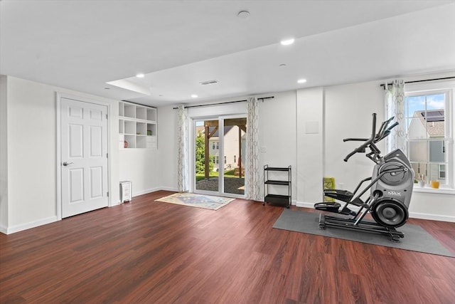 5 Redwood Path Unit 5, Hopkinton, MA 01748 - workout room featuring wood finished floors, baseboards, and recessed lighting