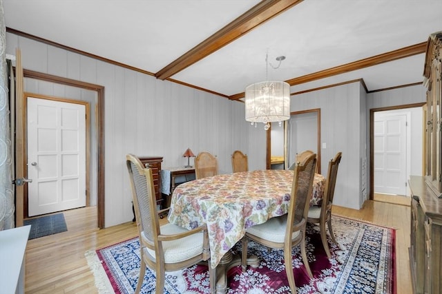 16 Highland Ave, Holden, MA 01520 - dining area featuring a chandelier, ornamental molding, and light wood finished floors