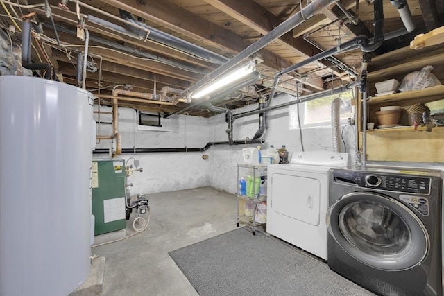 16 Highland Ave, Holden, MA 01520 - below grade area with water heater, washer and clothes dryer, and a heating unit