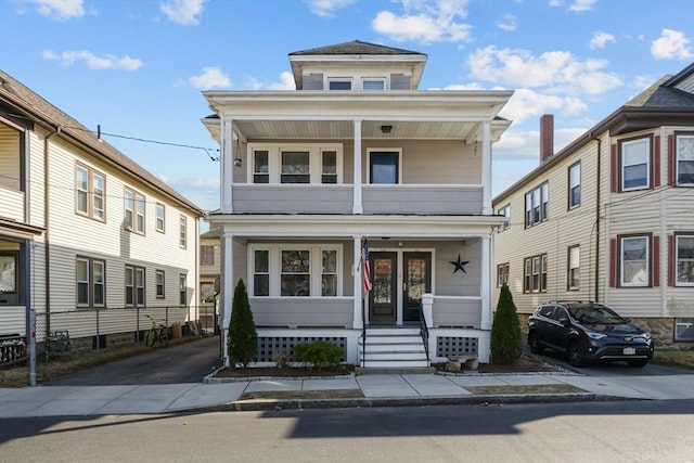 view of front of property with covered porch