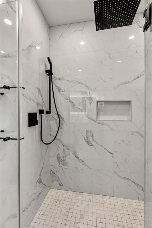 1242 Beacon St, Newton, MA 02468 - full bathroom with a marble finish shower