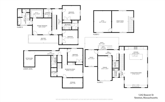 1242 Beacon St, Newton, MA 02468 - property floor plan