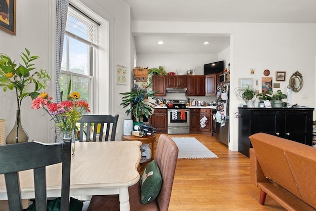 1750 Washington St Unit 2, Boston, MA 02118 - dining space featuring light wood-style floors and recessed lighting