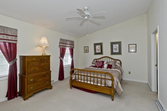 585 Sheridan St Unit 36, Chicopee, MA 01020 - bedroom with a ceiling fan, carpet floors, lofted ceiling, and baseboards