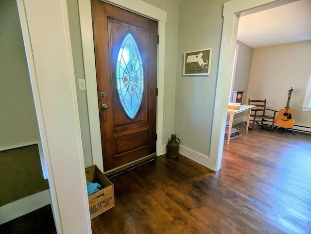 40 Ayer Rd, Shirley, MA 01464 - entrance foyer with dark wood-type flooring and baseboards
