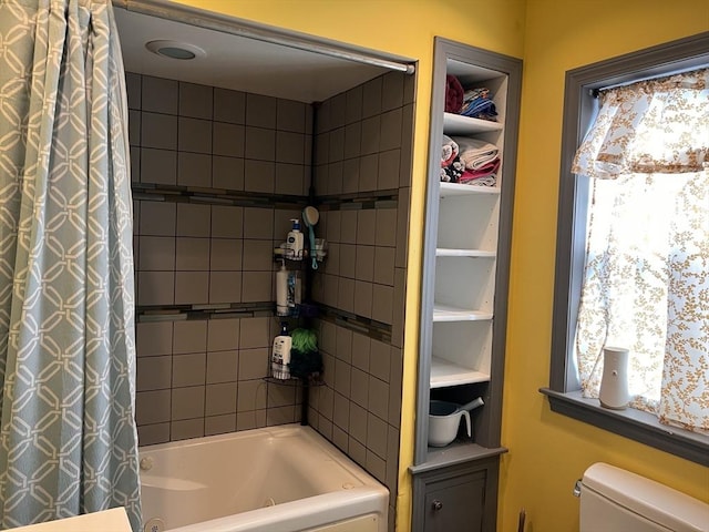 1 Coburn Ct, Lowell, MA 01854 - full bath with toilet and shower / bath combo with shower curtain