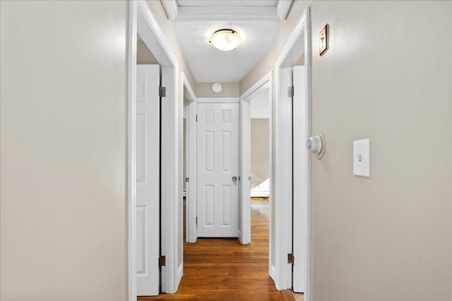 corridor featuring hardwood / wood-style flooring