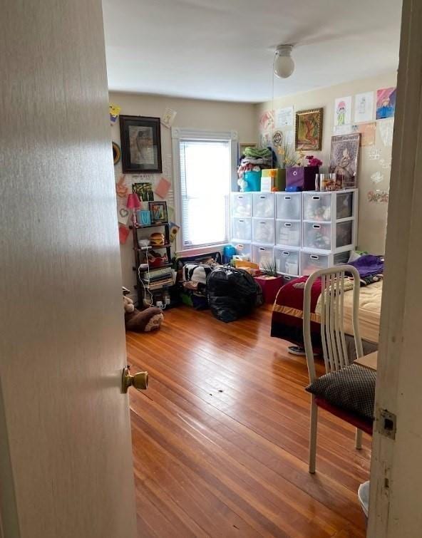 bedroom featuring wood-type flooring