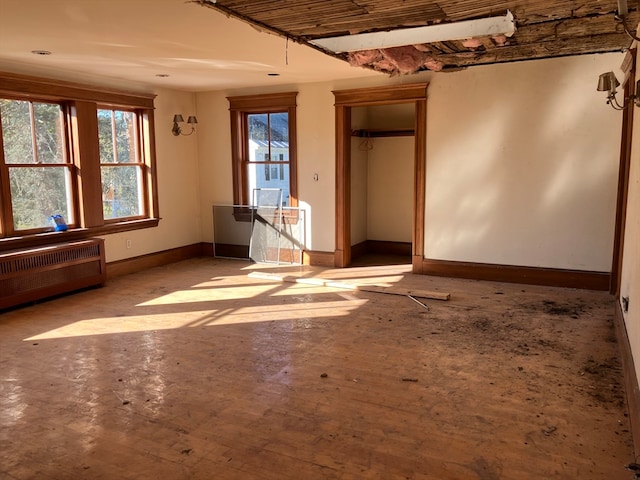 empty room with radiator heating unit