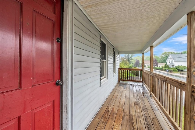 deck with covered porch