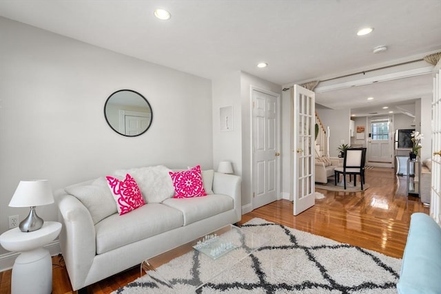 living room featuring hardwood / wood-style floors