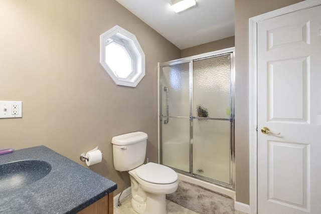 16 Kaveney St, Chicopee, MA 01020 - bathroom featuring vanity, a shower stall, toilet, and baseboards