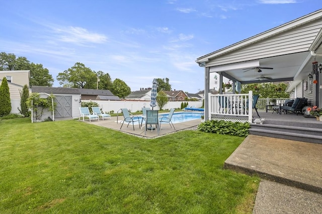16 Kaveney St, Chicopee, MA 01020 - view of yard featuring a ceiling fan, a patio, and a deck