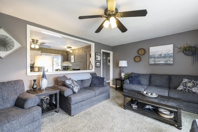 16 Kaveney St, Chicopee, MA 01020 - carpeted living room with ceiling fan