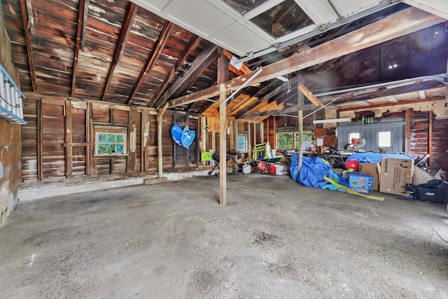 interior space with lofted ceiling