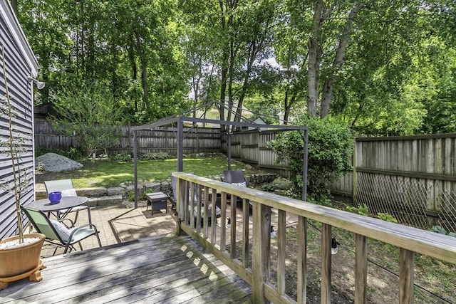 453 Washington St, Gloucester, MA 01930 - wooden terrace with a gazebo and view of scattered trees