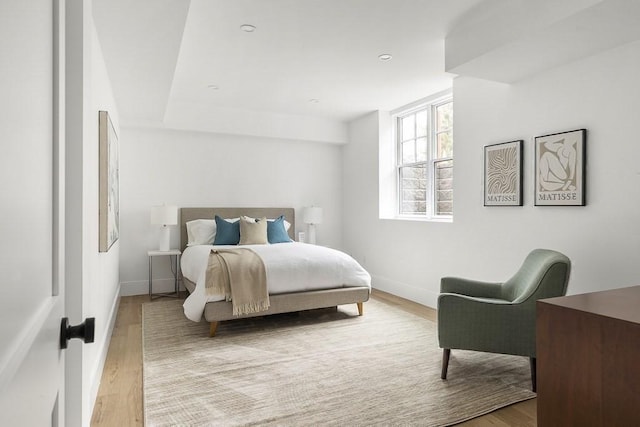 bedroom featuring light hardwood / wood-style flooring