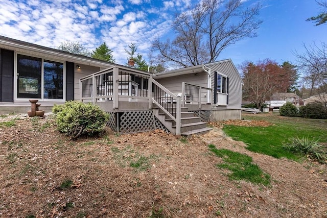 exterior space featuring a deck