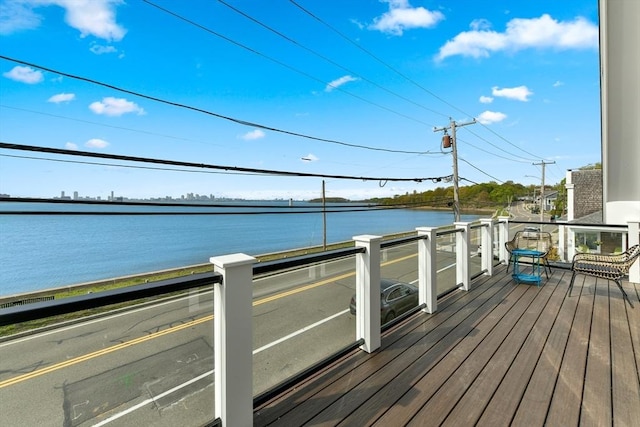 87 Dorchester St, Quincy, MA 02171 - wooden terrace with a water view