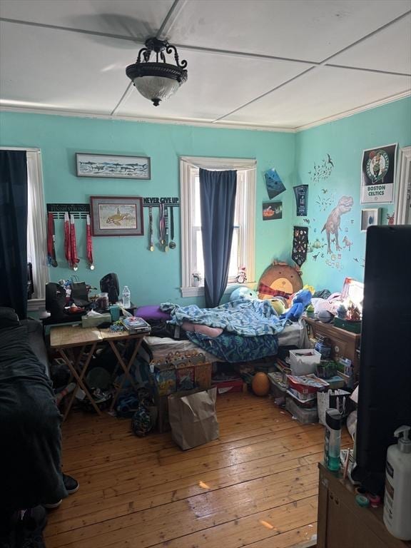 bedroom featuring wood-type flooring