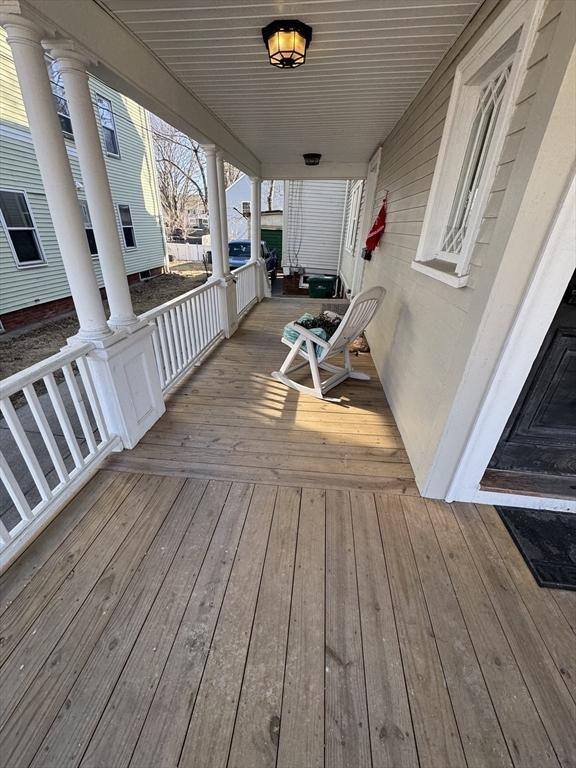 deck featuring a porch