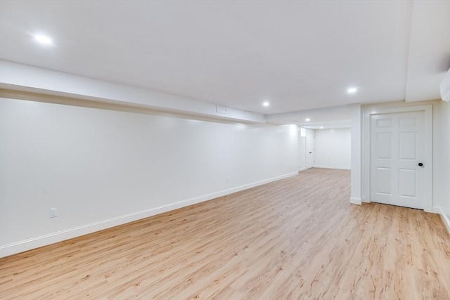 15 Hydrangea Cir, Falmouth, MA 02536 - finished basement featuring light wood-style floors, recessed lighting, and baseboards