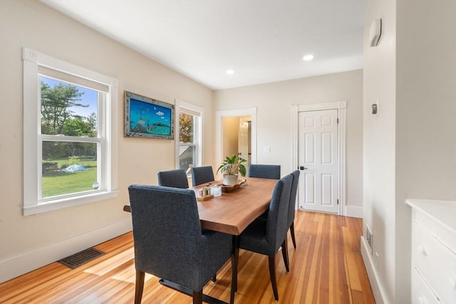13 Darling St, Acushnet, MA 02743 - dining space featuring light wood-style flooring, baseboards, and recessed lighting