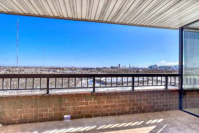 balcony featuring a view of city