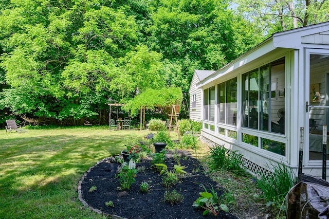 63 Hawthorne, Weymouth, MA 02189 - view of grassy yard with a sunroom