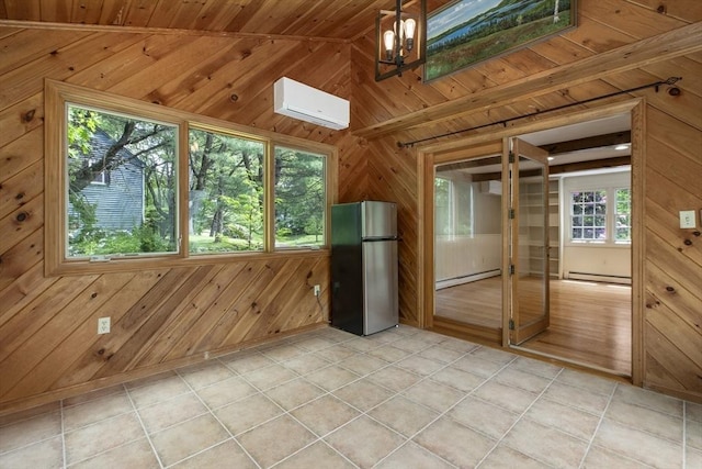 3 Howe St, Medway, MA 02053 - unfurnished sunroom featuring a baseboard heating unit and a wall mounted AC