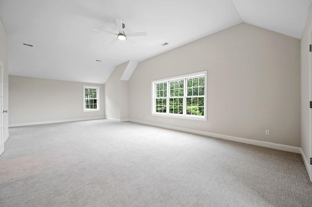 17 Arrowhead Ln, Westborough, MA 01581 - additional living space with lofted ceiling, a ceiling fan, and carpet