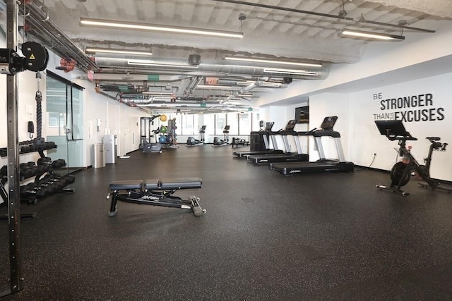 exercise room featuring a healthy amount of sunlight