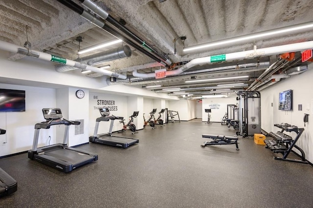 gym with baseboards