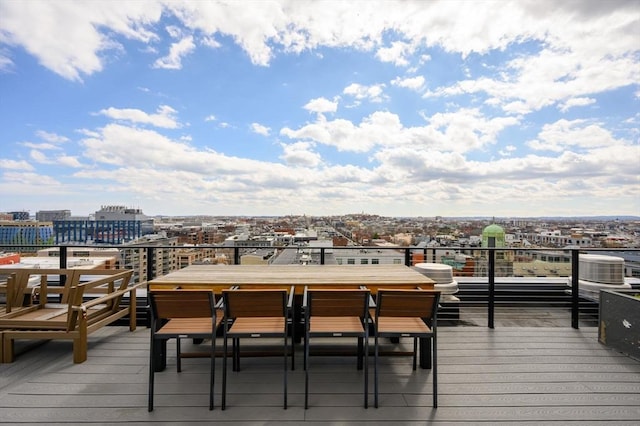 deck featuring a city view