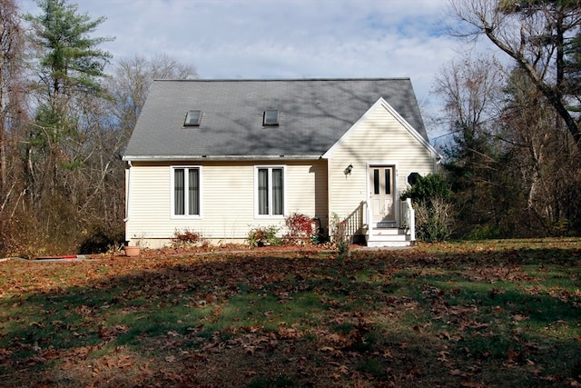 view of new england style home