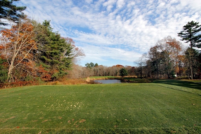 view of yard featuring a water view