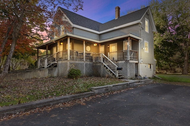 view of front of house featuring covered porch