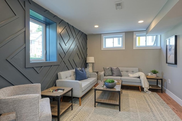 238 Sycamore St Unit 238, Watertown, MA 02472 - living area featuring light wood-style floors, baseboards, and recessed lighting