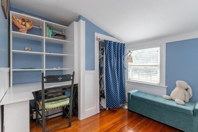 6 Willow St, Wellesley, MA 02481 - bedroom with lofted ceiling and wood finished floors