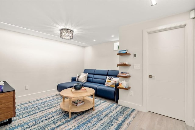 127 Shade St, Lexington, MA 02421 - living room featuring baseboards, recessed lighting, and wood finished floors